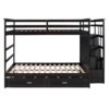 Full Over Full Bunk Bed With Twin Size Trundle And Staircase - Espresso - Image 2