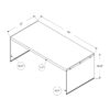 Coffee Table Rectangular, Clear Tempered Glass, Contemporary, Modern - Glossy White - Image 4