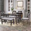 6 Piece Family Dining Room Set With Solid Wood Space Saving Foldable Table And 4 Chairs With Bench - Espresso - Image 3