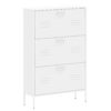 Modern Shoe Storage Cabinet With 3 Flip Drawers And Metal Frame For Entryway - Brushed Nickel - Image 19