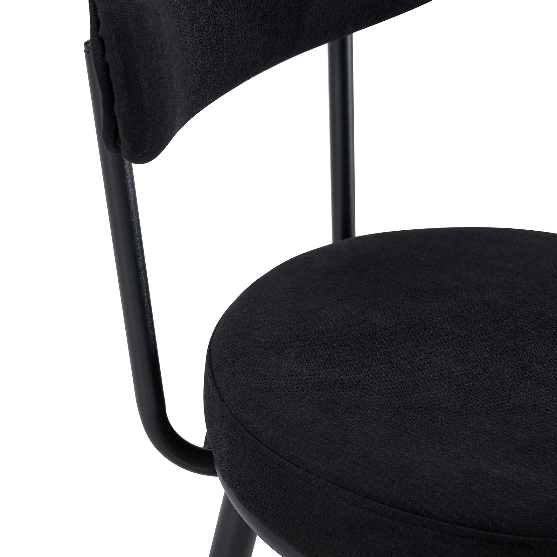 Stylish Ergonomic Bar Chairs Set With Breathable Cushions And Metal Legs, (Set of 2) - Black - Image 15