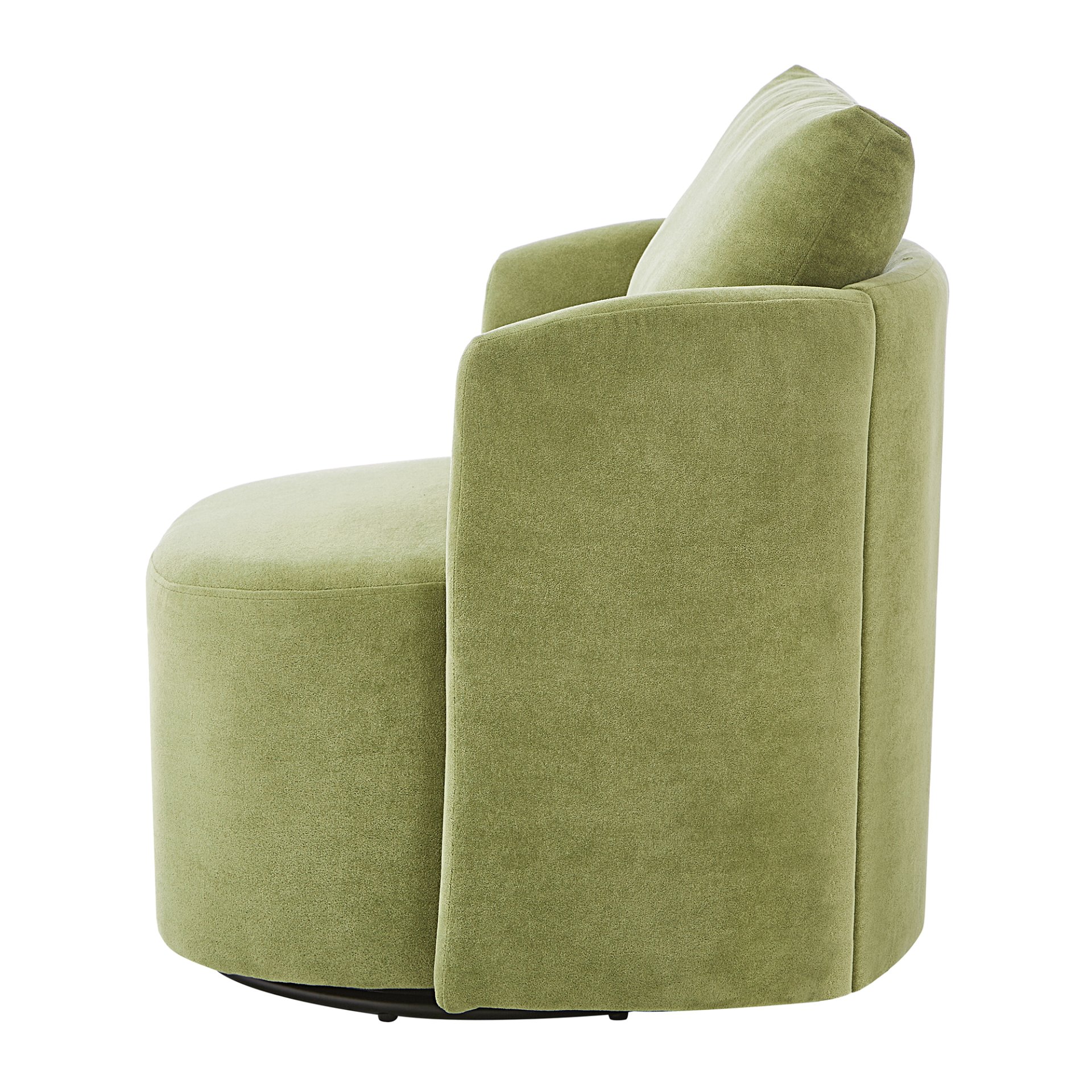 360° Swivel Chair, Accent Barrel Armchair, Upholstered With Curved Design - Green - Image 14