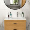 Rectangular Single Vanity Top With 1 Faucet Hole And Overflow, 32" X 18", Spacious Left Countertop For Storage - White - Image 5