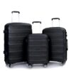 Hardshell Suitcase Spinner Wheels Pp Luggage Sets Lightweight Durable Suitcase & Tsa Lock, 3 Piece Set (20/24/28) - Black - Image 6