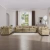 Modern Fabric Living Room Sofa (Set of 2) With 8 Cushion Upholstery - Tan - Image 15