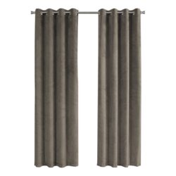 2 Pieces Set, Curtain Panel, Room Darkening, Grommet, Contemporary & Modern - Taupe