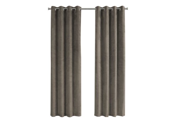 2 Pieces Set, Curtain Panel, Room Darkening, Grommet, Contemporary & Modern - Taupe
