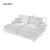 Oversized Loveseat Chaise Lounge Sectional Sofa Bed Corduroy Sleeper Sofa With 2 USB Ports, 2 Cup Holders And 2 Throw Pillows For Living Room And Bedroom - Black - Image 3