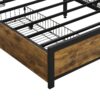 Contemporary Full Size Bed Frame With Storage Headboard Charging Station LED Lights And Metal - Black / Brown / Gray - Image 14