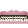 Full Size Upholstered Daybed, Sherpa Fabric Sofabed With Cloud-Shaped Backrest, No Box - Spring Needed - Pink - Image 7