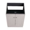 Modern Style Freestanding Bathroom Vanity With White Resin Sink & Soft Close Cabinet Doors - Khaki - Image 17