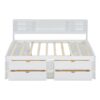 Full Size Daybed With 2 Bedside Cabinets, Upper Shelves And 4 Drawers - White - Image 20