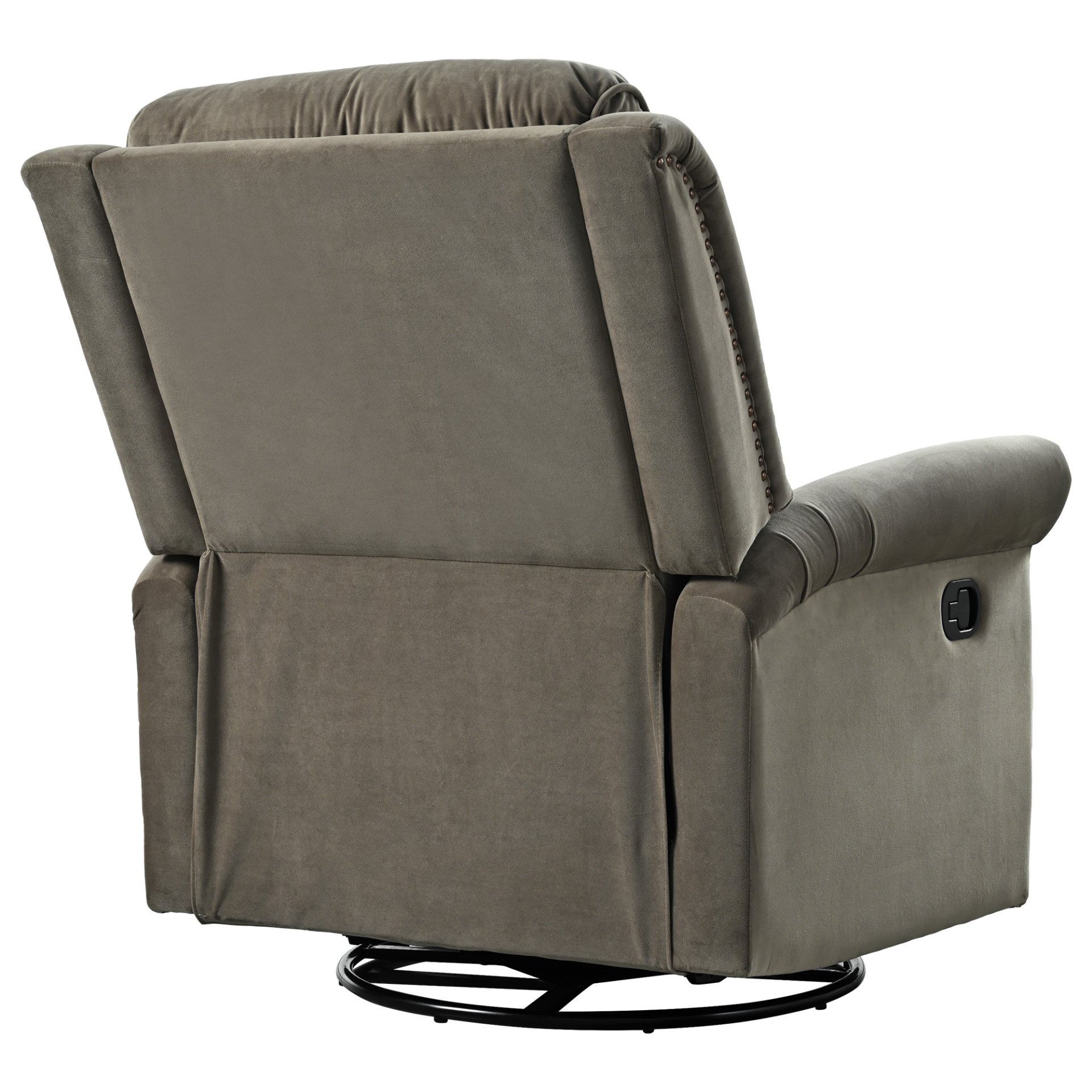 360 Degrees Swivel Recliner Manual Rocking With Adjustable Backrest For Living Room - Light Brown - Image 17