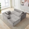 Compression Sectional Couch With Comfy Chaise, Boneless L Shape Sofa With Deep Seat, Minimalist Modular Couches Sleeper - Gray - Image 11