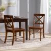 Acacia Wood Dining Chair With X Shaped Back (Set of 2) - Dark Oak - Image 4