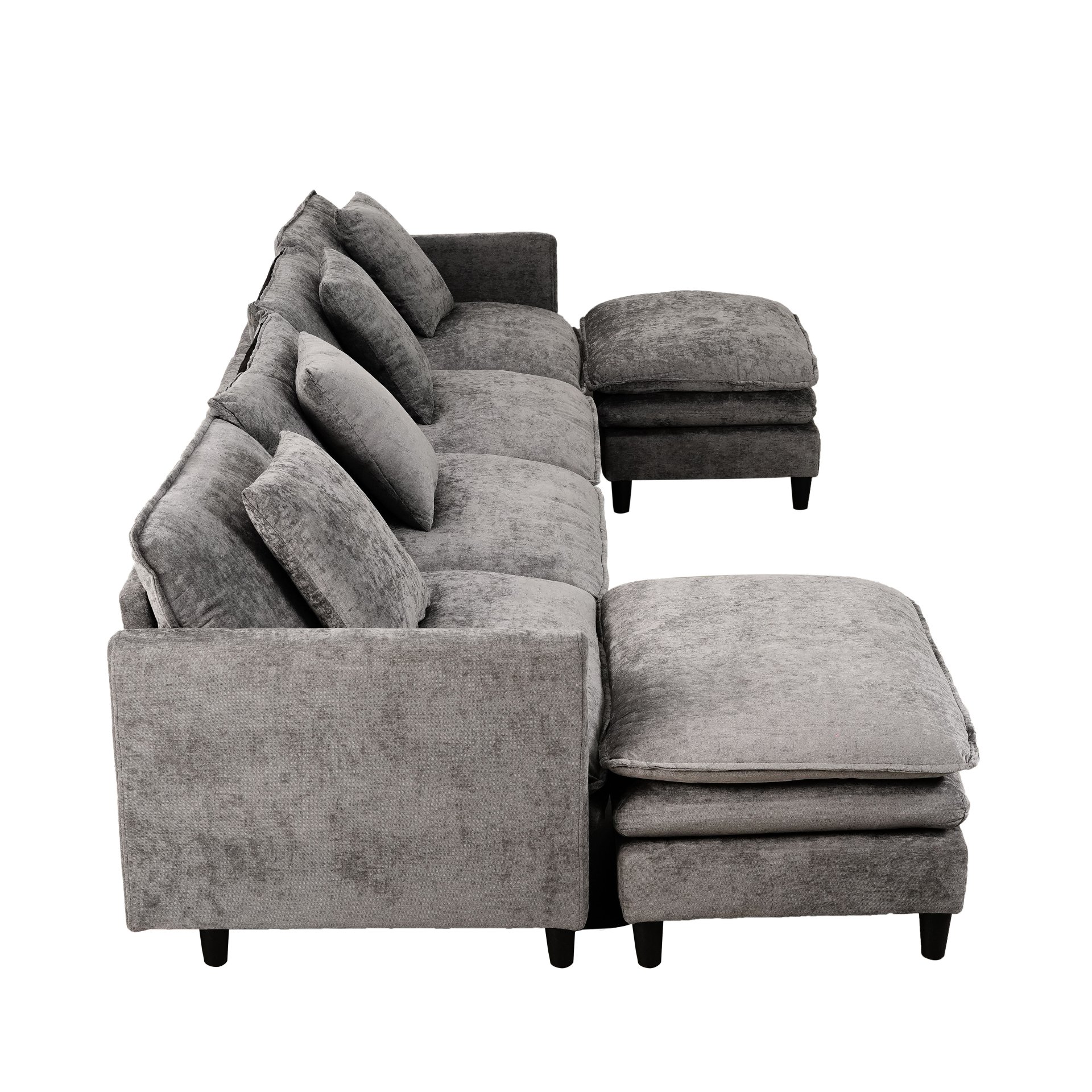 Modular U Shaped Sofa, With Adjustable Layout For Comfort And Durability - Gray - Image 10