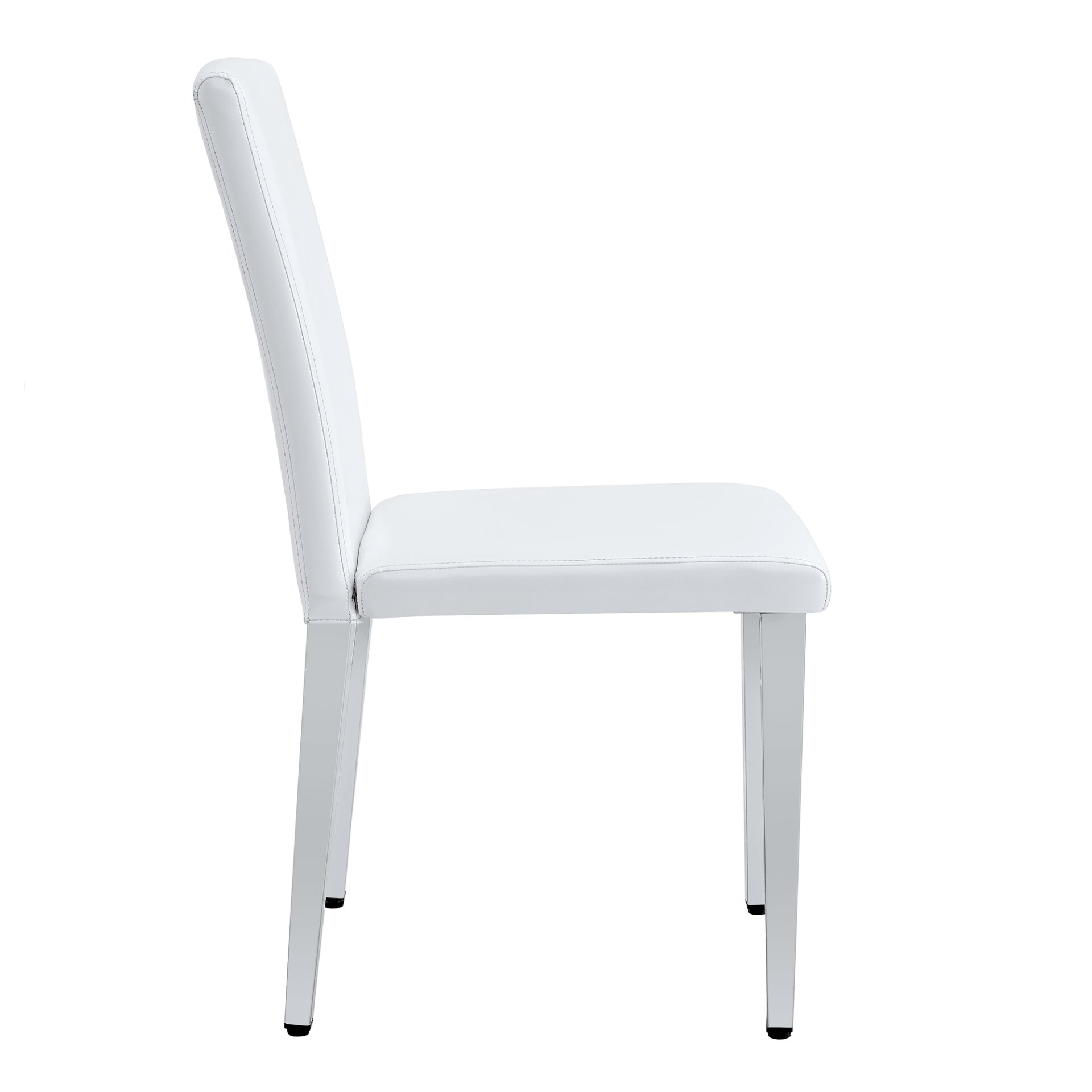 (Set of 4) Backrest Chairs With Silver Metal Legs The Perfect Combination, Suitable For Minimalist And Modern Home Styles - White / Silver - Image 20