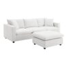 Modern Sectional Sofa With Throw Pillows, Cloud L Shaped Couch Set With Wide 4 Seat Comfy Couch Set With Movable Ottoman - White - Image 4