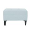 Classic Ottoman With Cushioned Top - Blue - Image 5