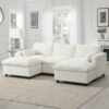 Modular Sectional With Storage Pockets, 5 Seat U Shaped Couch Set With Pillows Free Combination Modern Cloud Sofa With 2 Movable Ottoman - White - Image 15