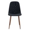 Luxury Simple Chair (Set of 4) Linen Cotton High Resilience Dining Chair With Metal Color Leg - Black / Walnut - Image 20