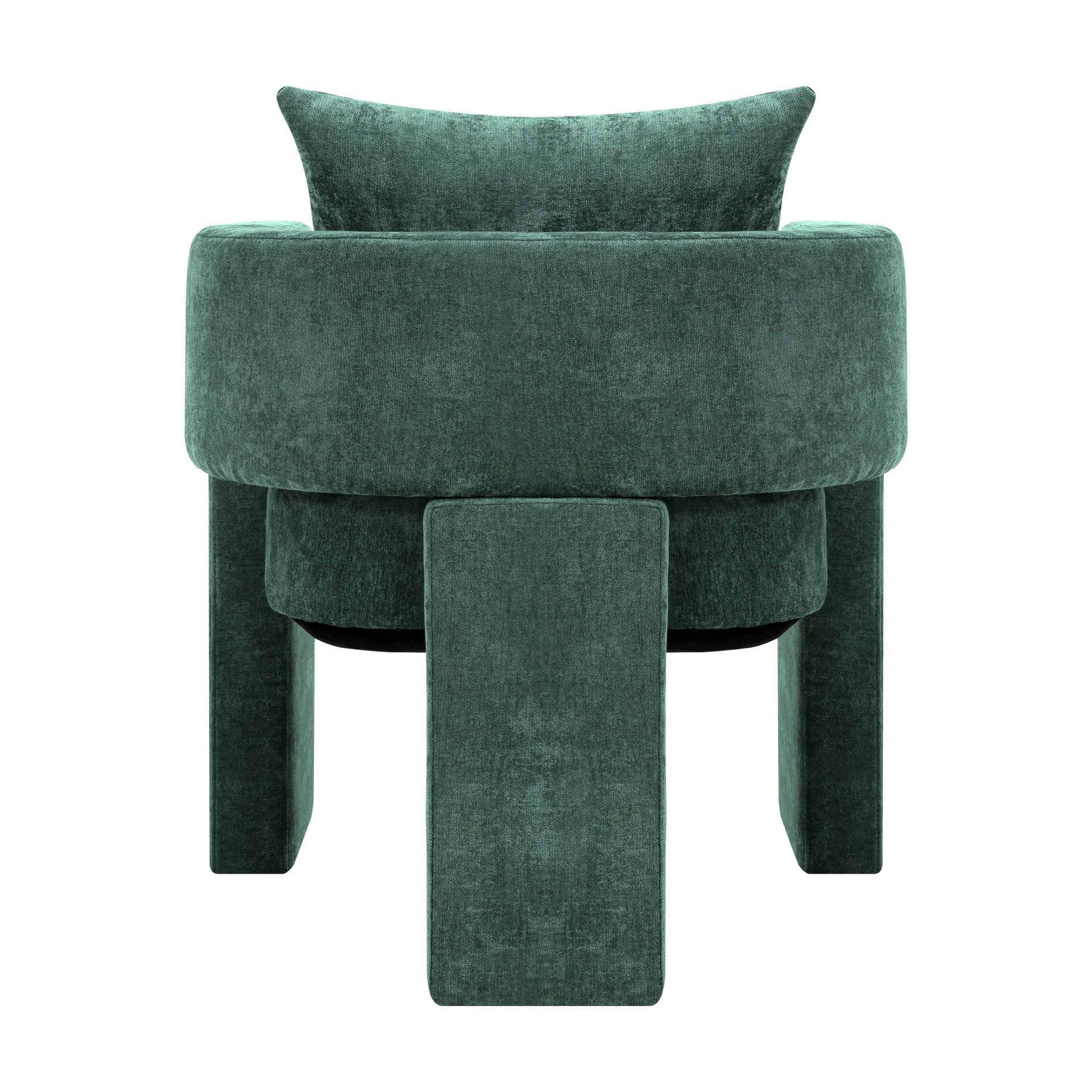 Modern 3 Leg Accent Chair With Ergonomic Arms & Removable Pillow For Living Room, Bedroom, Dining Room And Office - Dark Green - Image 6