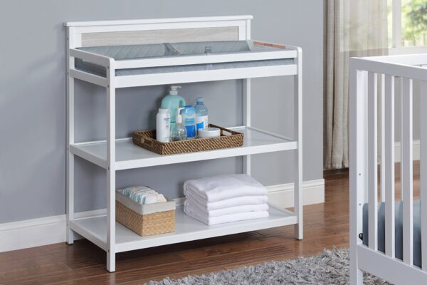 Connelly - Changing Table - White, Rockport Gray