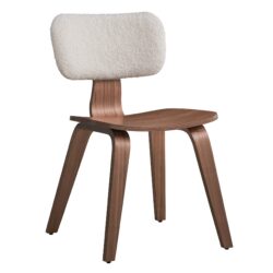 Casson - Boucle 7 Walnut Side Chair (Set of 2) - White / Walnut