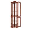 Corner Curio Cabinet With Lights, Adjustable Tempered Glass Shelves, Mirrored Back, Display Cabinet (E26 Light Bulb Not Included) - Walnut - Image 6