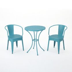 Yearn - 3 Piece Bistro Set With Table And 2 Chairs - Blue