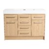 Original 48" Freestanding Bathroom Vanity With Resin Sink Soft Closing Doors And Drawers Plywood Construction - Oak - Image 4