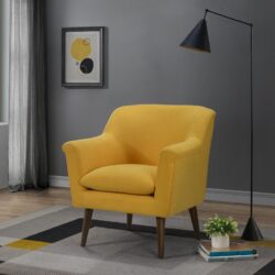 Shelby - Woven Fabric Oversized Armchair - Yellow