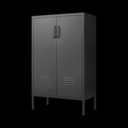 Suitable For Steel Storage Cabinets In Living Rooms, Kitchens, And Bedrooms, 2 Door Miscellaneous Storage Cabinet, Garage Tool Storage Cabinet, And Office File Cabinet 2 Movable Partitions - Black