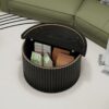 Coffee Table, Round Coffee Table, Modern Side Tables Accent End Table For Living Room, Apartment - Black - Image 9