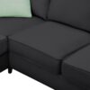 Sectional Sofa Couches Living Room Sets, 7 Seats Modular Sectional Sofa With Ottoman, L Shape Fabric Sofa Corner Couch Set With 3 Pillows - Black - Image 13