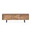 TV Stand With 3 Cabinets For TVs Up To 59" - Natural - Image 4