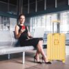 20" / 24" / 28" 3 Pieces / Set Spinner Wheel Luggage, Carry On Suitcase, With Cup Holder & USB Port & Phone Holder - Yellow - Image 11