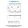 Topmount Drop In Double Bowl Kitchen Sink. 16 Gauge Stainless Steel - Brushed Nickel - Image 3