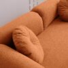 Modern Lamb Wool Sofa With Decorative Throw Pillows For Small Spaces - Orange - Image 7