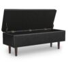 Shay - Mid Century Rectangular Storage Ottoman - Distressed Black - Image 3