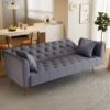 Convertible Double Folding Living Room Sofa Bed - Gray - Image 3