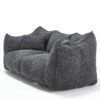 Comfortable Dual Beanbag Chair With High Resilience Foam Core For 2 People - Black - Image 17