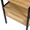 Rattan End Table With Drawer, Modern Nightstand, Metal Legs, Side Table For Living Room, Bedroom - Natural - Image 9