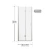 Frameless Bi Fold Shower Doors 30" W X 72" H - Chrome - Image 3