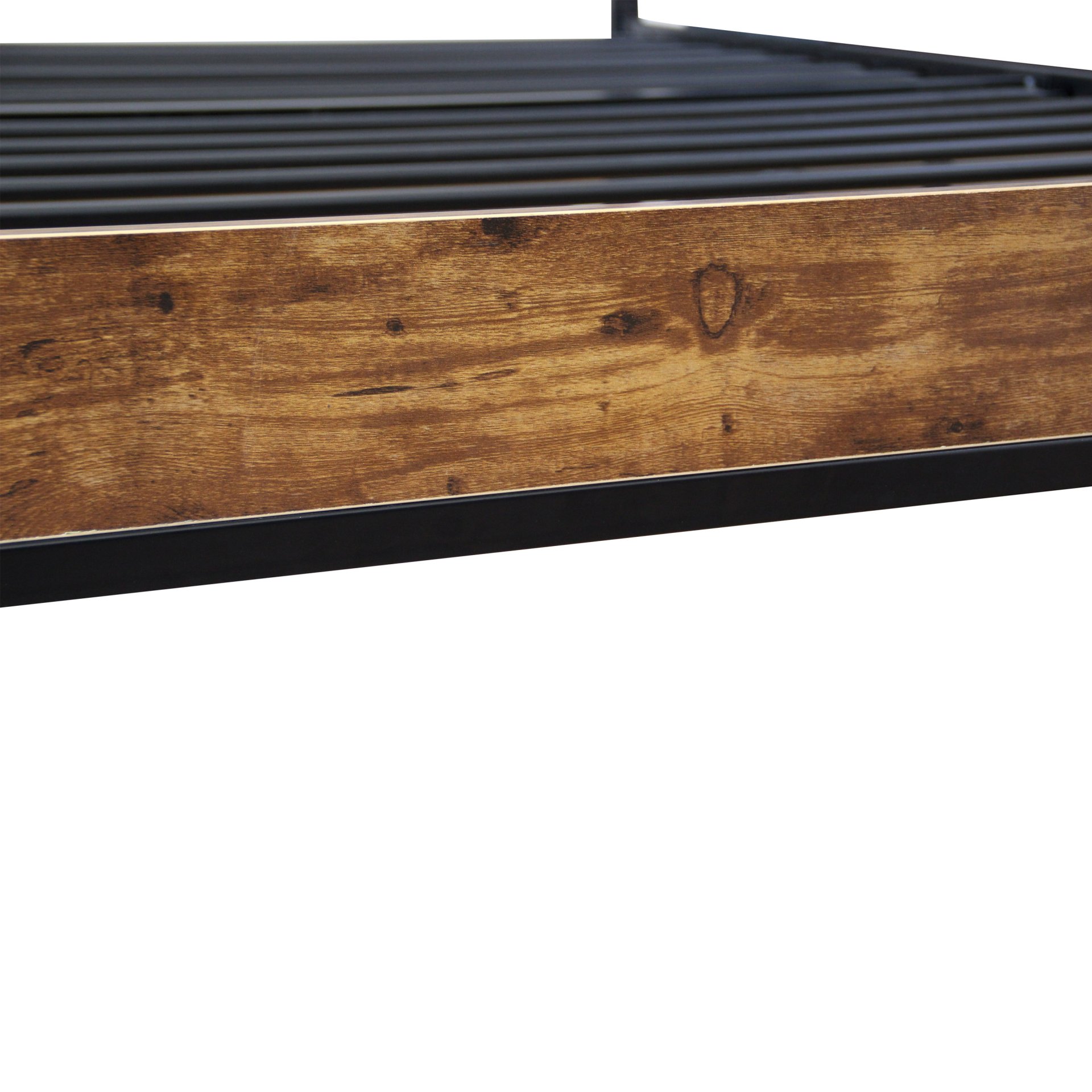 Modern Twin Size Metal Bed Frame Sturdy System Metal & Wood - Black - Image 7