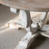 Round Wooden Coffee Table With Distressed Scrollwork Legs - Multicolor - Image 5