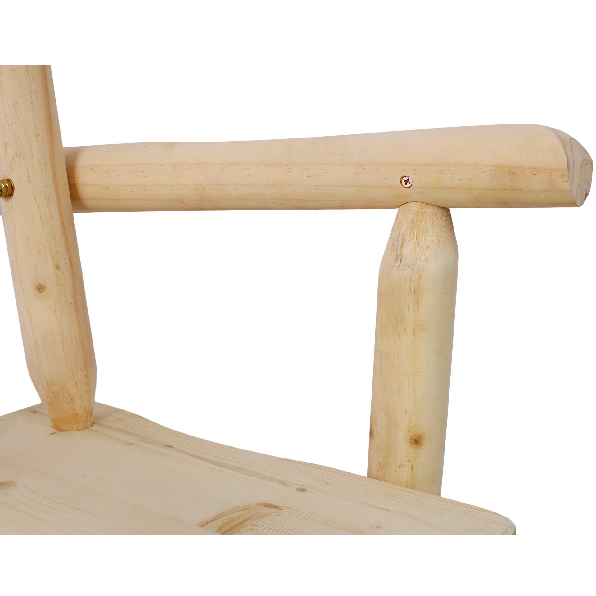 Rustic Fir Wood Bar Stool With Footrest And Wide Armrest For Kitchen, Dining Room, Or Bistro - Light Brown - Image 13