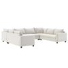 Modular Sectional Reversible U Shaped Couch Set, Free Combination Minimalist Style, Oversized 8 Seat Convertible Sofa - Cream - Image 3