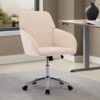 Adjustable Office Chair, Home Bedroom, Ergonomic Swivel Chair, Backrest Seat, Comfortable For Long Sitting - Khaki - Image 2