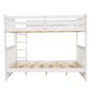 Full Over Full Bunk Bed With Ladders And 2 Storage Drawers - White - Image 4